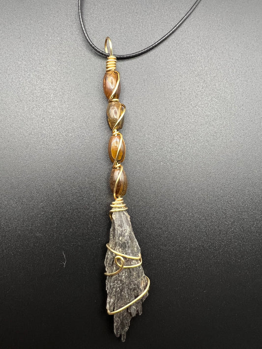 Kyanite & Tigers Eye Broom Stick